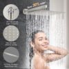 12 Inch Brushed Nickel Shower System, Wall Mounted High Pressure Rain Shower Head with Handheld Sprayer, Bathroom Luxury Rainfull Shower Head Shower Faucet Set Rough in Valve Body and Trim