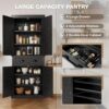 Furmax 72" Kitchen Pantry Cabinet, Tall Storage Cabinets with a Drawer, 2 Cabinets, 4 Adjustable Shelves, Modern Freestanding Cupboard for Kitchen, Dining Room, Living Room and Bathroom (Black)