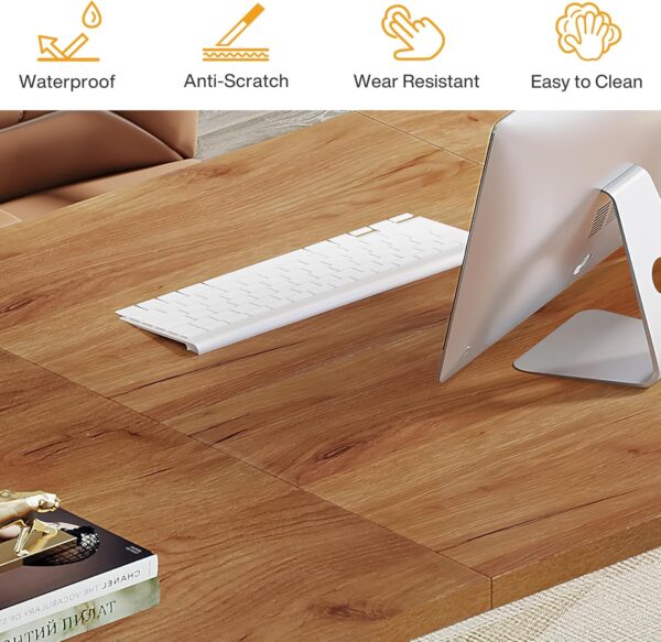 Tribesigns Modern Executive Desk, 70.9" Large Office Computer Desk, Conference Table Meeting Room Table, Simple Workstation Business Furniture for Home Office, Brown