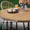 YITAHOME 5 Pieces Outdoor Patio Dining Table Chair Set,Wicker Patio Dining Set,Outdoor Rattan Dining Table Set for Patio, Backyard, Balcony, Garden (with Umbrella Hole), Beige