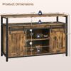 Yaheetech TV Stand, Entertainment Center with Storage Cabinets for 55 Inches TV, Barn Door TV Stand with Height Adjustable Shelves, Farmhouse TV Console for Living Room, 47 Inch