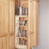 Rev-A-Shelf 8" Pullout Storage Organizer for Wall Kitchen Cabinets, Sliding Adjustable Shelves for Spice Rack or Cans, Wood and Chrome, 448-WC-8C