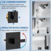 ESNBIA Bathtub Shower System with Tub Spout, Black Shower Faucet Set with 6" Rain Shower Heads, High Pressure Shower Head Set, Wall Mount Shower Fixtures with 3-Way Shower Diverter, Matte Black