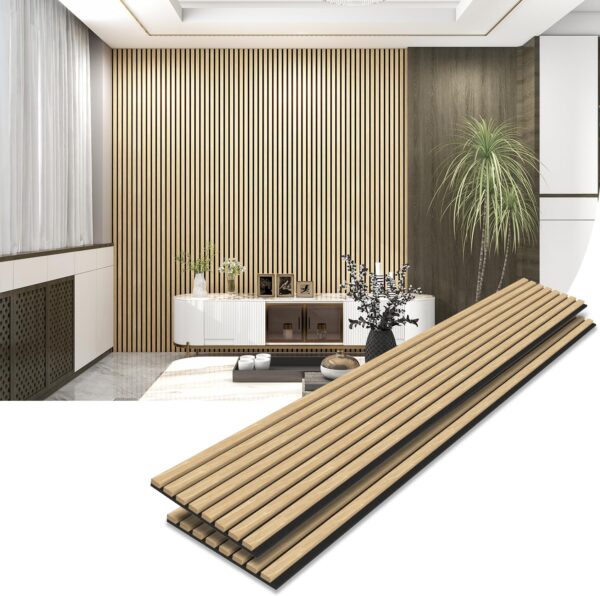 Luxury Wood Slat Panels. 14sf of Premium Acoustic Wood Panels for Walls. Wood slat wall panel for interior decor. Wood wall panels. Acoustic Wood Slat Panel. Soundproof wall panels. (Sapin)