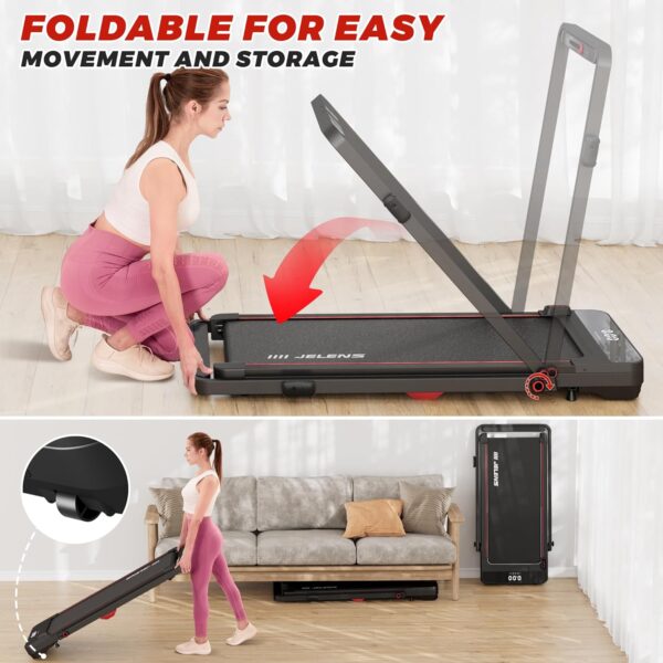 2 in 1 Treadmill, Walking Pad, 2.5HP Folding Treadmill with Remote Control LED Display, Portable Treadmill for Home/Office with 265lbs Weight Capacity
