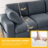YITAHOME 60" Comfy Upholstered Sofa Couch with Extra Deep Seats, Modern 2-Seater Couch Sleeper with Side Pocket, Loveseat for Living Room Apartment Office, Easy Assembly, Grey