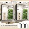 Keonjinn 17" x 25" Black Medicine Cabinet for Bathroom, Recessed or Surface Wall-Mounted Aluminum Alloy Framed Beveled Mirror with Storage, Mirrored Cabinets with 2 Adjustable Shelves for Bath Modern
