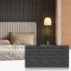 Wood Slat Acoustic Panels for Wall and Ceiling, 3D Fluted Wood Veneer Paneling, 47.3" x 23.6" Each Soundpoof Wooden Slat Wall Panel - Black Oak, 4 Pack