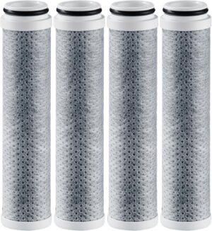 Cobbe 4 Pack Replacement Filters for Handheld Shower Head - Filters Over 99% Of Chlorine - 2.0 Carbon Shower Head Filter System - Water Softener Filters Beads for Hard Water - Reduces Dry Itchy Skin