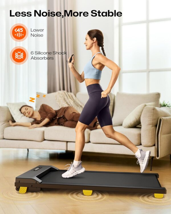 Walking Pad, Under Desk Treadmill for Home Small, Portable Treadmill with Six-Point Shock Absorption, Quiet Walking Pad for Office