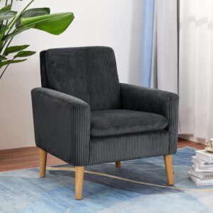 Lohoms Modern Accent Chair Upholstered Corduroy Arm Chairs Comfy Reading Chair for Bedroom Living Room Chair Single Sofa Chair for Home Office Apartment Waiting Room