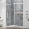DELAVIN 56-60.in W x 75.in H Frameless Shower Door, Water Repellent Glass Shower Door with 5/16" (8mm) Clear Tempered Glass, Easy Sliding Showe Door with Explosion-Proof Film, Stainless Steel
