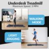 Exerpeutic 400 Lb. Capacity Heavy-Duty Walking/Jogging Exercise Treadmill - Home Gym Workout Equipment - Foldable Under Desk Design