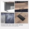 WESOME 70.87 Inch Executive Office Desk, Modern Executive Office Desk for Home Office,Mahogany Ford Executive Desk,Business Furniture Desk Workstation (Left, 70.87×35.5×30 in)