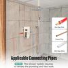 SR SUN RISE Brass 10 Inches Ceiling Mounted Shower System Brushed Nickel Bathroom Luxury Rain Mixer Shower Combo Set Ceiling Install Rainfall Shower Head System