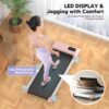 DeerRun Walking Pad 2 in 1 Under Desk Treadmill, 2.2HP Low Noise Walking Pad Running Jogging Machine with Remote Control for Home Office, Lightweight Portable Desk Treadmill Installation Free
