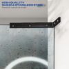 Shower Door Support Bracket, Stainless Steel Stabilizer Brace for 1/4"(6mm) 5/19"(8mm) 1/2"(10mm) Framless Shower Glass Door, 9.45 Inch Long, 3.4 Inch Right Bar, Matte Black