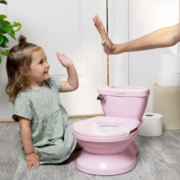 Summer Infant by Ingenuity My Size Potty Pro in Pink, Toddler Potty Training Toilet, Lifelike Flushing Sound, for Ages 18 Months+, Up to 50 Pounds