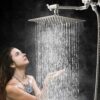 81W3YOzOHQL._AC_SL1500_.jpg G-Promise All Metal 10" Dual Square Shower Head Combo | Rain Shower Head | Handheld Shower Wand | Adjustable | 3-Way Diverter | 71" Extra Long Hose - A Bathroom Upgrade(Brushed Nickel)