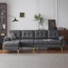 Karl home Sectional Couch Sofa for Living Room, L-Shape Furniture Comfortable Non Wrinkle Design Suitable for Modern Home Decor Relaxation and Versatile Coaches, Dark Gray