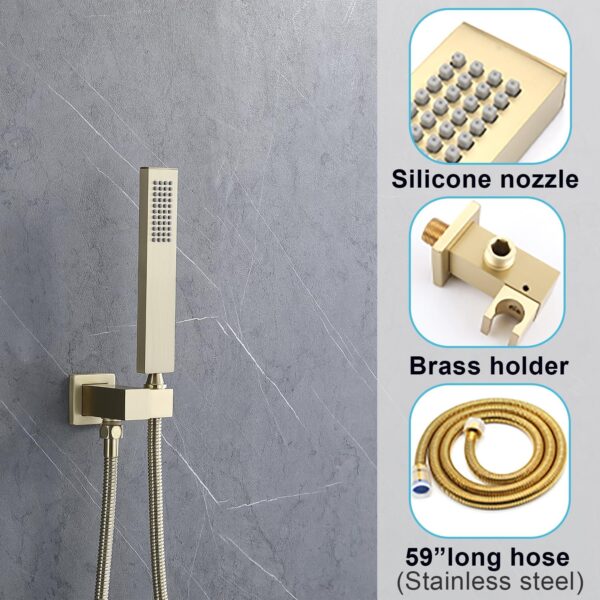 Shower System 12 Inches Rainfall Shower System Shower Head System for Bathroom 3 function shower system set Shower Faucet Rough-in Valve