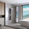 Blue Ocean 52" Aluminum SPA392B Shower Panel Tower System with 8 Adjustable Massage Jets and Rainfall Shower Head & Tub Spout