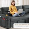 YITAHOME 85" Sleeper Sofa, Convertible Sofa Bed Couch with Pullout Bed for Living Room, L-Shaped Sectional Sofa with Cup Holder Phone Holder USB Ports, 2 Pillows and Side Pocket, Dark Grey