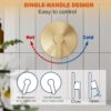 Tub Shower Faucet, Brushed Gold Shower Faucet Set with 8-Inch All-Metal Rainfall Showerhead and Bathtub Spout, Single-Handle Tub Shower-Trim Kit Included Valve, Brushed Gold