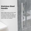 DELAVIN 56-60.in W x 75.in H Frameless Shower Door, Water Repellent Glass Shower Door with 5/16" (8mm) Clear Tempered Glass, Easy Sliding Showe Door with Explosion-Proof Film, Stainless Steel