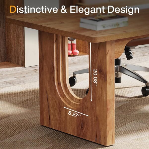 Tribesigns Modern Executive Desk, 70.9" Large Office Computer Desk, Conference Table Meeting Room Table, Simple Workstation Business Furniture for Home Office, Brown