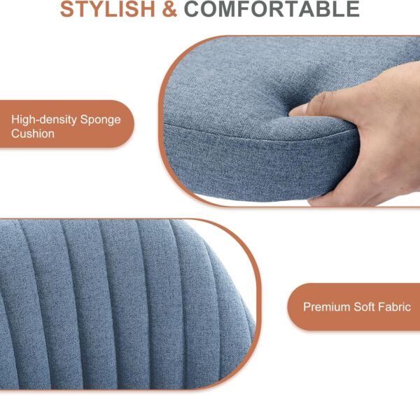 DUMOS Office Desk Chair, Modern Cute Rolling Vanity Swivel Task Seating with Wheels, Comfortable Back Seat Armless for Home, Bedrooms, Study, Student, Adults, Make-Up, Dressing Room