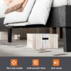 Sweetcrispy Queen Size Wood Bed Frame - Linen Upholstered Platform Bed with Headboard, No Box Spring Needed with 800LBS Sturdy Wooden Slats Support, Noise Free, Easy Assembly, Dark Grey