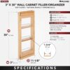 Rev-A-Shelf Kitchen Cabinet Pullout Wall Filler Wooden Organizer Slide Out Pantry Storage w/Soft-Close in Multiple Sizes, Maple Wood, 432-WFBBSC30-3C