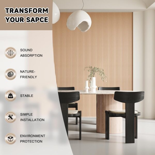 WPC Slat Wall Paneling,8-Pack 3D WPC Wood Wall Panels,Acoustic Wall Panels for Interior Wall Decor,Living Room,Bedroom,Oak,95 x 6 in