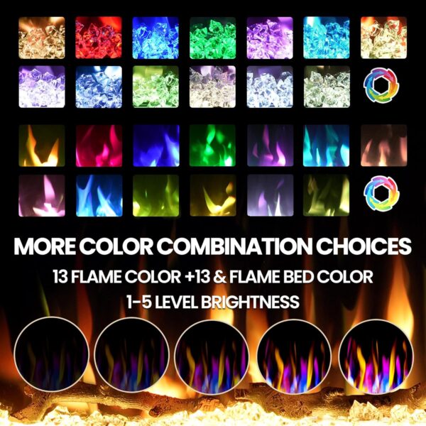 Smart 36" WiFi-Enabled Electric Fireplace Heater, Recessed in-Wall and Wall-Mounted Linear Fireplace,Compatible with Alexa,13 Adjustable Flame Color and 5 Brightness,1500/750 Watt Heater,Black