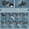 Aolemi Shower System Dual 2-in-1 Rain Shower Faucet Set 8-Setting Shower Head & Handheld Spray 3 Way Diverter Shower Trim Kit Pressure Rough-in Valve Included with Tub Spout Matte Black