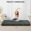 FILUXE Convertible Folding Sofa Bed - Sleeper Chair with Pillow, Modern Linen Fabric Floor & Futon Couch, Foldable Mattress for Living Room/Dorm/Guest Use/Home Office/Apartment, Queen Size, Dark Gray