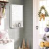 Tangkula Medicine Cabinet, Wall Mounted Bathroom Cabinet Single Door Wooden Bathroom Wall Cabinet with Adjustable Shelf