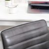 BTEXPERT Home Gray Swivel Mid Back Armless Ribbed Designer Task Faux Leather Soft Upholstery Office Chair (5029G)