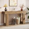 Tribesigns 63-Inch Long Console Table, Wooden Rectangular Sofa Table Behind The Couch, Farmhouse Entryway Table for Entrance, Hallway, Living Room (Natural)