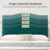VECELO Full Bed Frame Platform Bed Frame with Upholstered Headboard, Strong Frame and Wooden Slats Support, Strong Weight Capacity, Non-Slip and Noise-Free, Easy Assembly,Dark Green