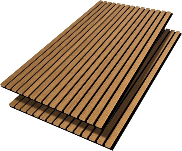 Luxdecor Acoustic Wood Slat Wall Panels for Wall 2pack Wood Slat Panels for Wall 47.2”x23.6” Wooden Acoustic Venner Panels 3D, Fluted Wall Slat Panels 0.82”in