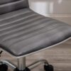 BTEXPERT Home Gray Swivel Mid Back Armless Ribbed Designer Task Faux Leather Soft Upholstery Office Chair (5029G)