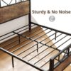 LIKIMIO Queen Bed Frame, Tall Industrial Headboard 51.2 ", Platform Bed Frame with Strong Metal Support, Solid and Stable, Noise Free, No Box Spring Needed, Easy Assembly, Vintage Brown, Rustic Maple