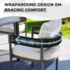 Grand patio 5-Piece Outdoor Dining Set for 4 with 1 Rectangle Expandable Table for 4-6 Person, Metal Woven Wicker Fixed Patio Chairs with Thickened Cushions for Yard, Poolside (Black)