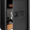 Amazon Basics Small Safe For Home, Steel Security, Electronic, Programmable Keypad Lock Box, 1.8 Cubic Feet, Black