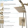 All Metal Shower Faucet Set, Dual Square Shower Head System with Handheld Wand & Rainfall Showerhead, Diverter, Hose Complete Combo, Pressure Balance Rough-in Valve Included