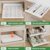 4 Pack Pull Out Cabinet Organizer Expandable (12"-20“ Width), 21'' Deep Pull Out Drawers for Cabinets, Adhesive with Nano Film, Heavy Duty Sliding Drawer for Pantry in Kitchen, Bathroom (White)