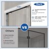 DELAVIN 56-59 in. W x 59 in. H Semi-Frameless Double Sliding Tub Shower Door, Water Repellent Bathtub Door, SGCC Tempered Bathtub Glass Door with Explosion-Proof Film, Stainless Steel Hardware