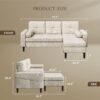 YITAHOME 78" Sectional Sofa Couch with Removable Ottoman, Cat-Scratch-Proof Fabric Sofa for Living Room Apartment, L-Shaped Sofa with 2 Cylinder Neck Pillows and Storage Pocket, Beige